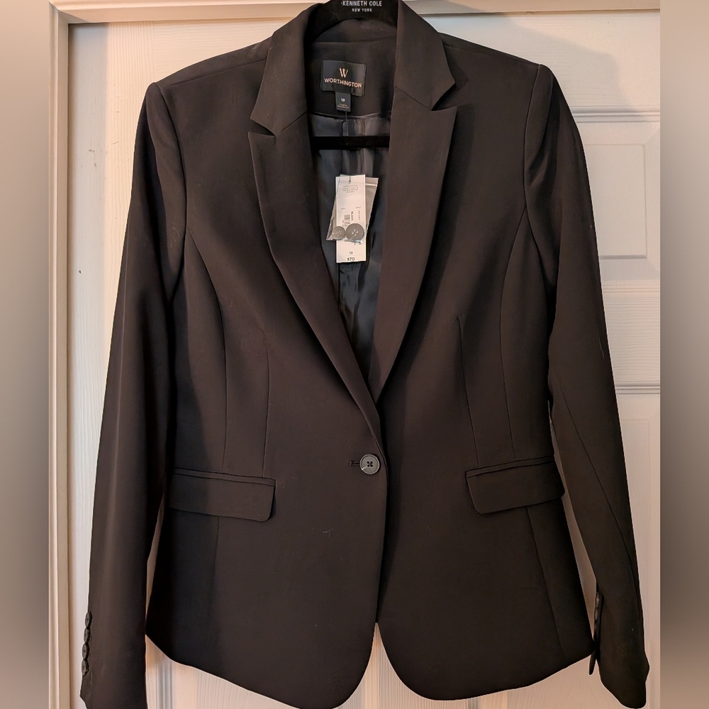 Worthington Classic Black Women's Blazer - Size 10 (NWT)